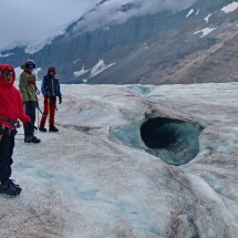 Three kids on Columbia Icefield