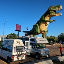 The highest artificial Dinosaur on earth in Drumheller (26 meters)