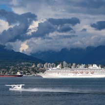 Heavy traffic in the channel between Vancouver and North Vancouver
