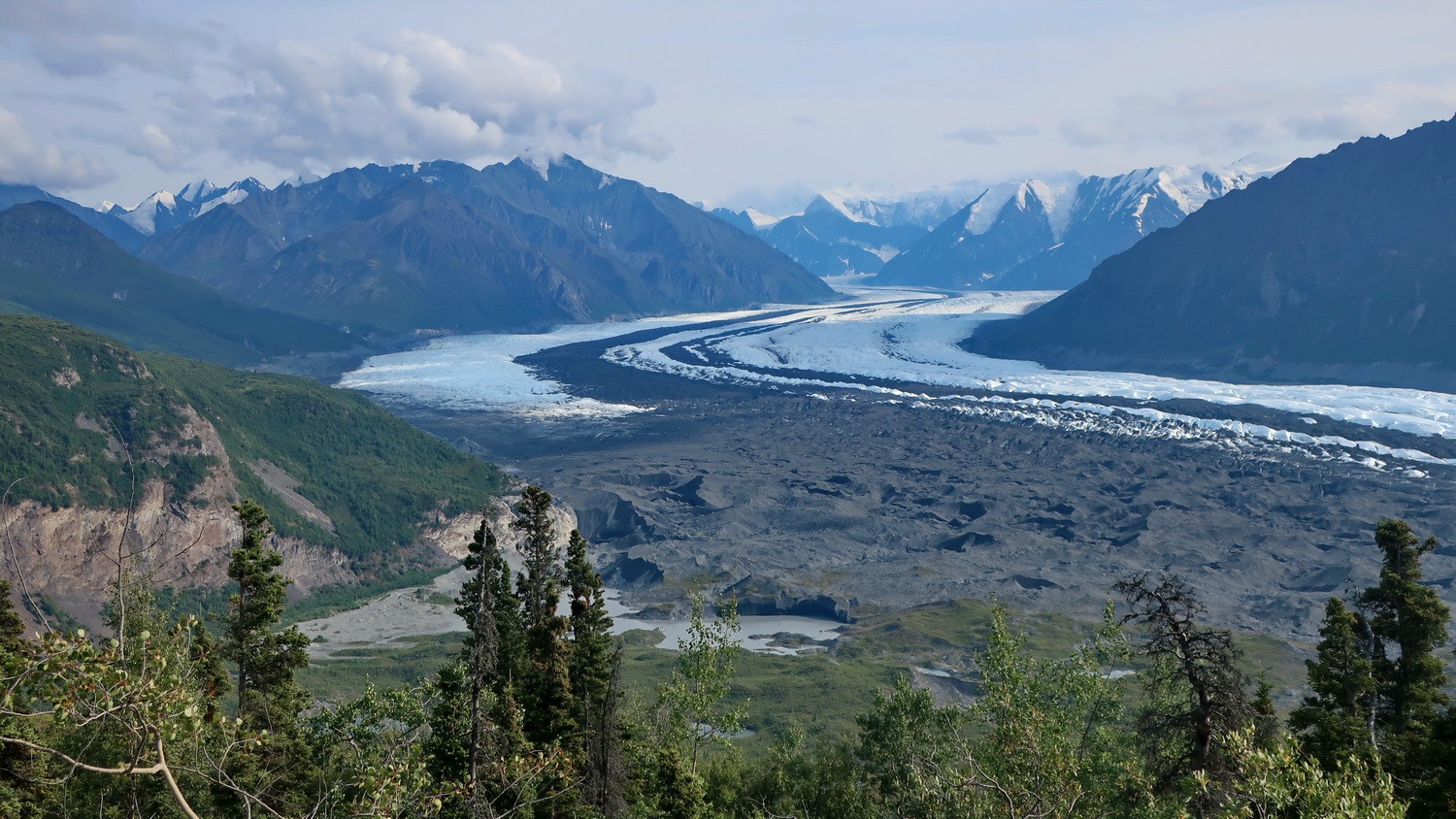 Huge Matanuska Glacier seen from 971 meters high Lion's Head