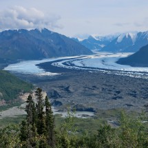 Huge Matanuska Glacier seen from 971 meters high Lion's Head
