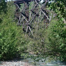 Ancient railway bridge over Gilahina River on McCarthy road