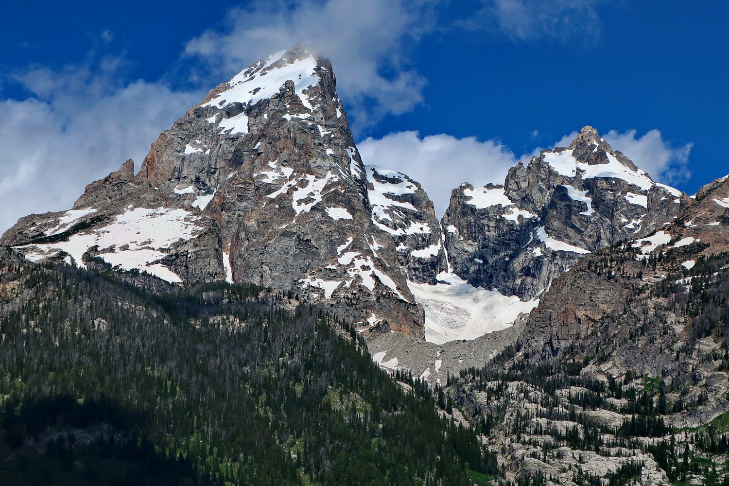 Grand Teton and Mount Owen seen from Lower Inspiration Point