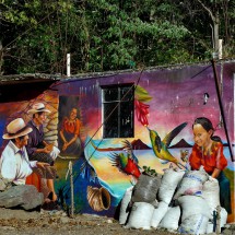 Mural on the northwestern shore of Lago Atitlan