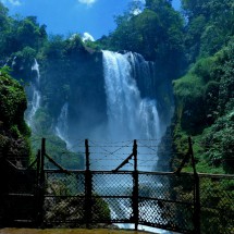 43 meters high waterfall Pulhapanzak few kilometers north of Lago de Yojoa