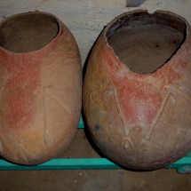 Shoe like urns of the pre-Columbian indigenous people of Ometepe in the Museo el Ceibo