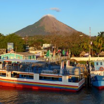 Port of Moyagalpa with Volcan Conceptión at sunset
