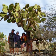 Huge cactus with Alfred, Tommy and Marion