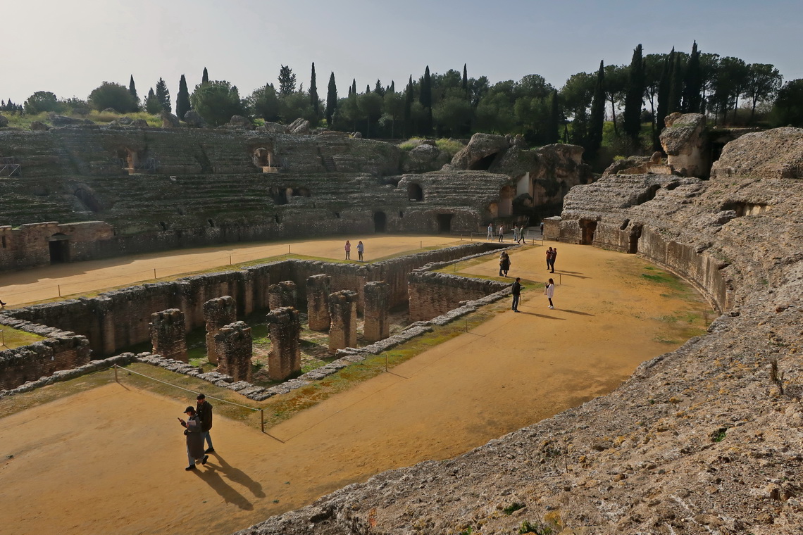 The Amphitheater of Italica could host 25,000 spectators being one of the largest of the Roman Empire
