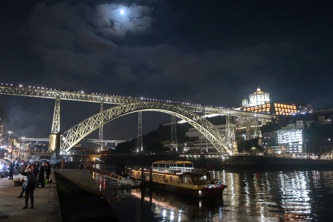 Bridge Ponte Dom Luís I in Porto with Rio Douro