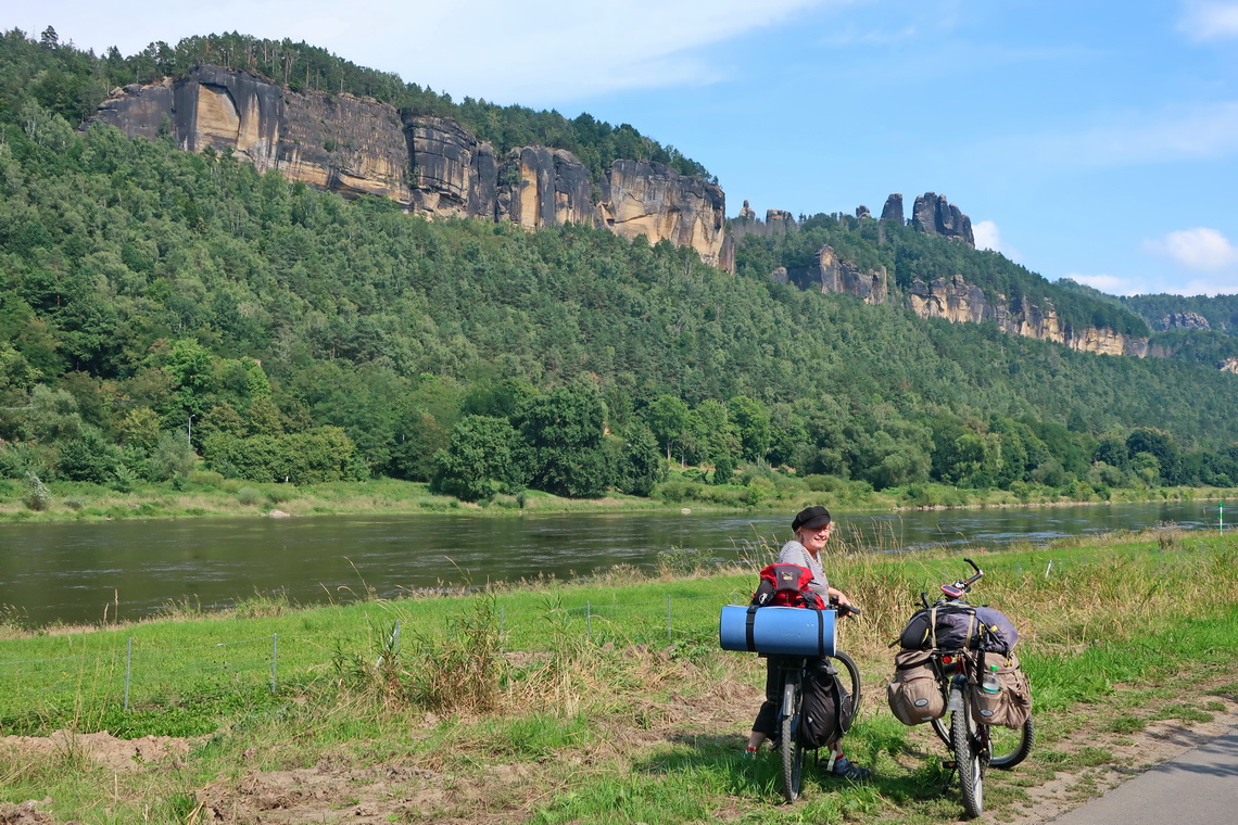 Marion with Elbe and rocks of Elbe Sandstone Mountains