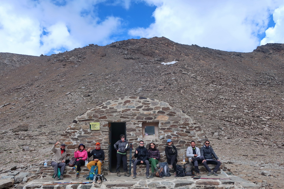 3065 meters high mountain hut Refugio Vivac de la Caldera where we stayed two nights