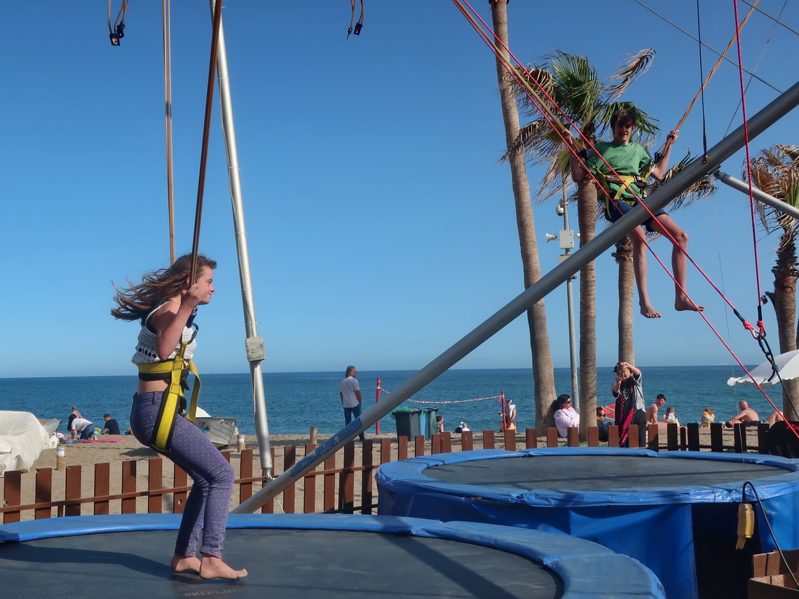 Jumping on the beach of La Cala de Mijas