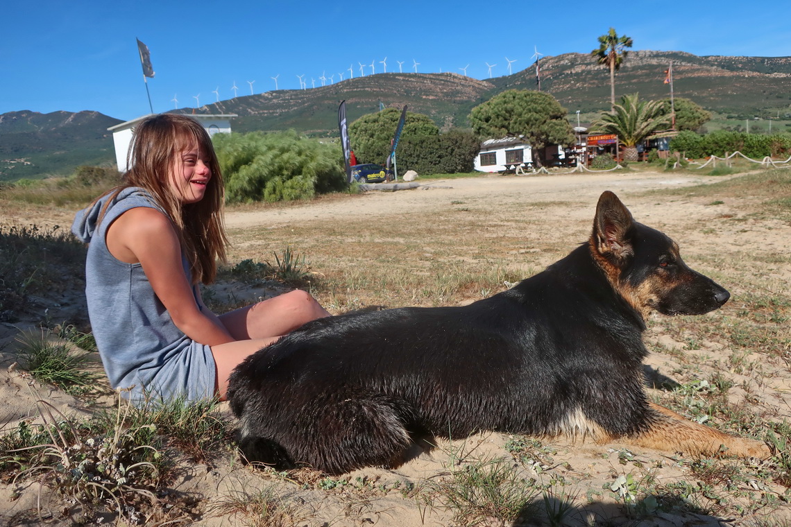 Sarah with her new friend