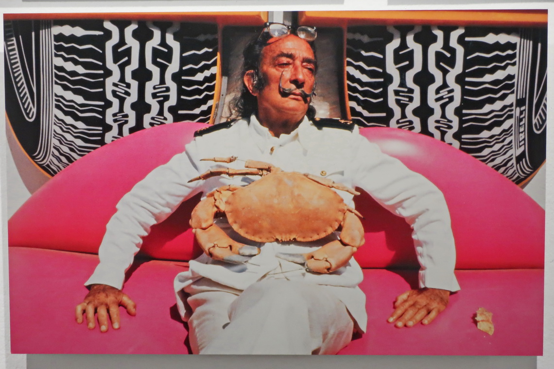 Salvador Dali (1904 to 1989) with a huge crab