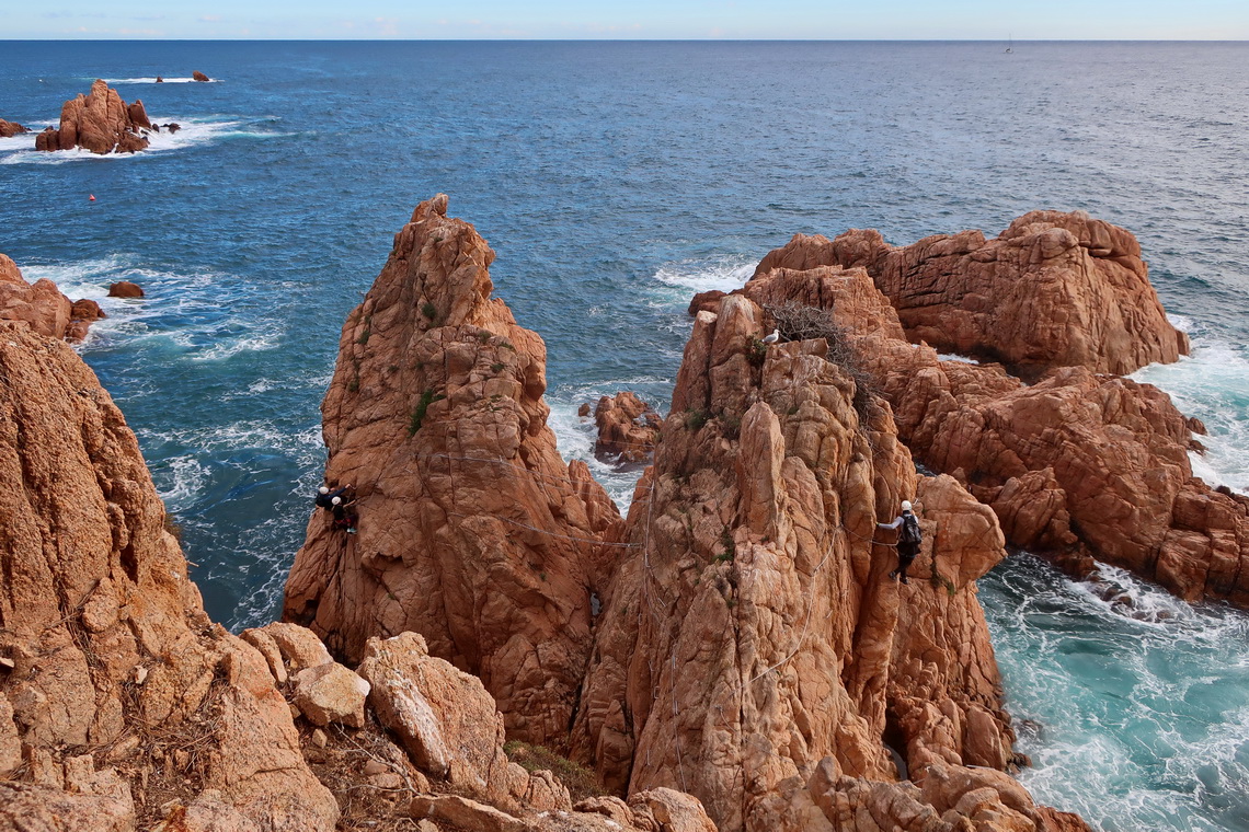 Awesome Via Ferrata Cala del Moli on Costa Brava where the Pyrenees meet the Mediterranean Sea