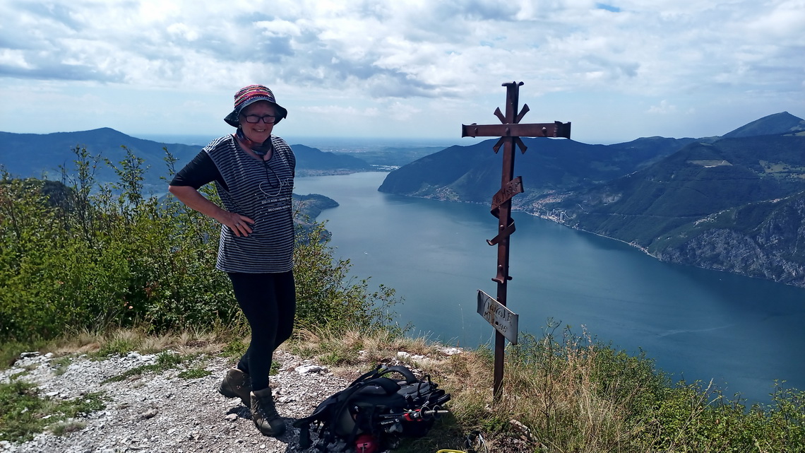 Lago D'Iseo seen from 1095 meters high Monte Vignole