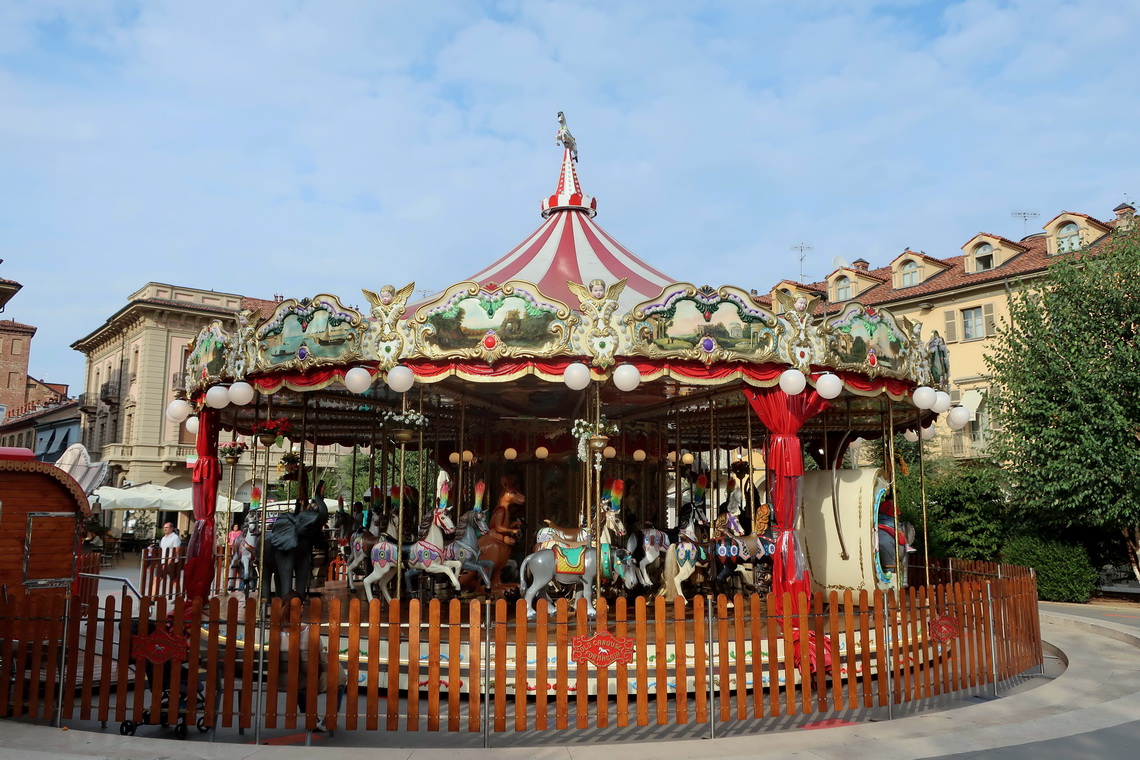 Ancient carousel in Alba
