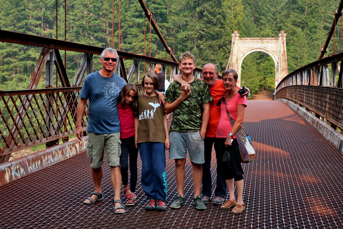 On Alexandra Bridge over mighty Fraser River