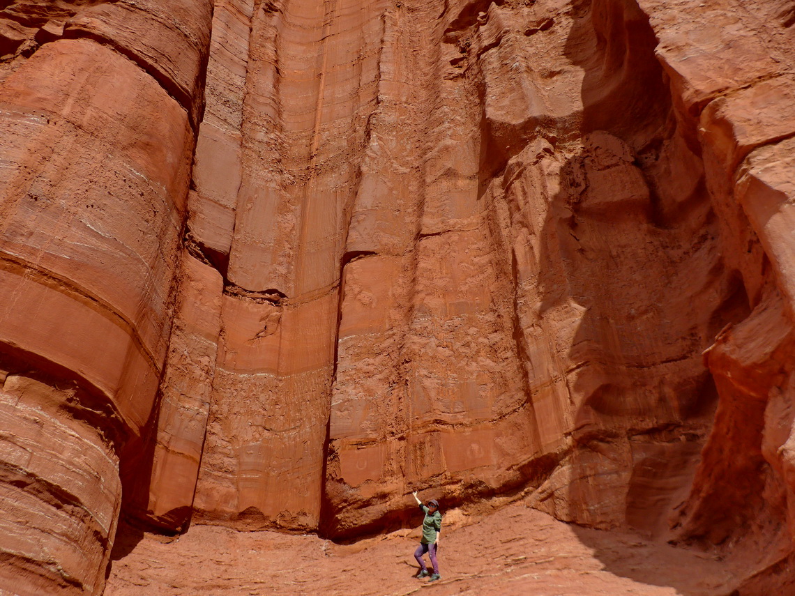 Water carvings in the red sandstone