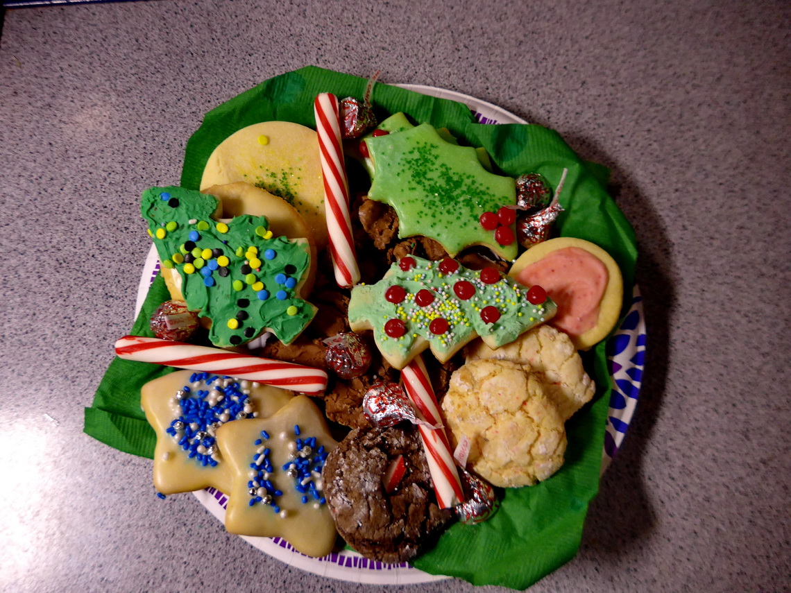 Cookies people in Overton donated us for Christmas