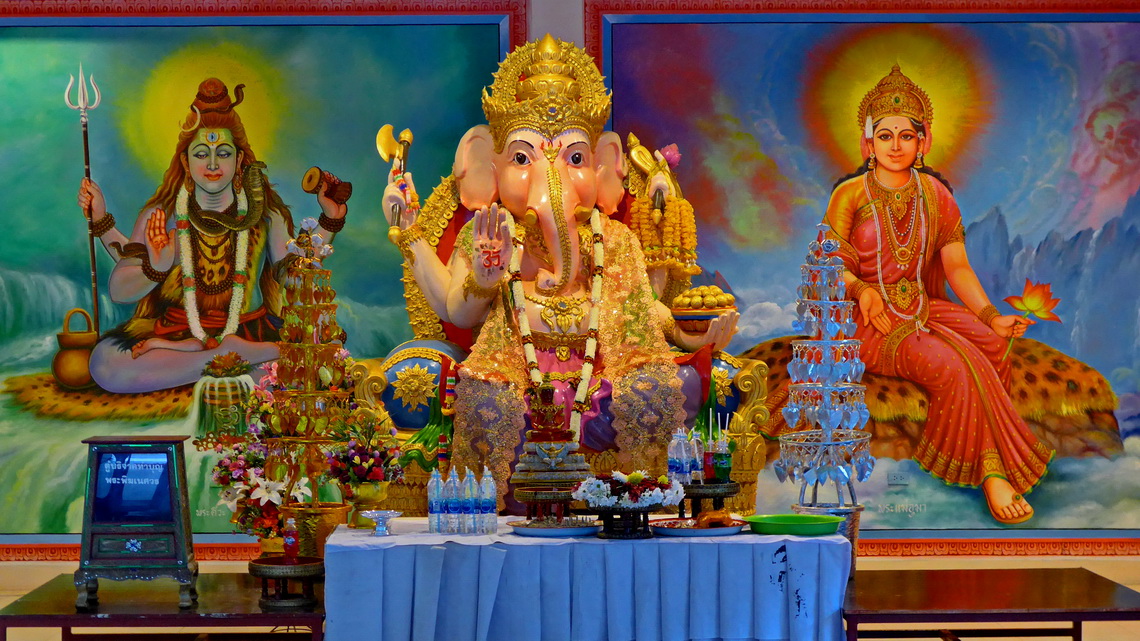 Elephant God in a temple outside the cave