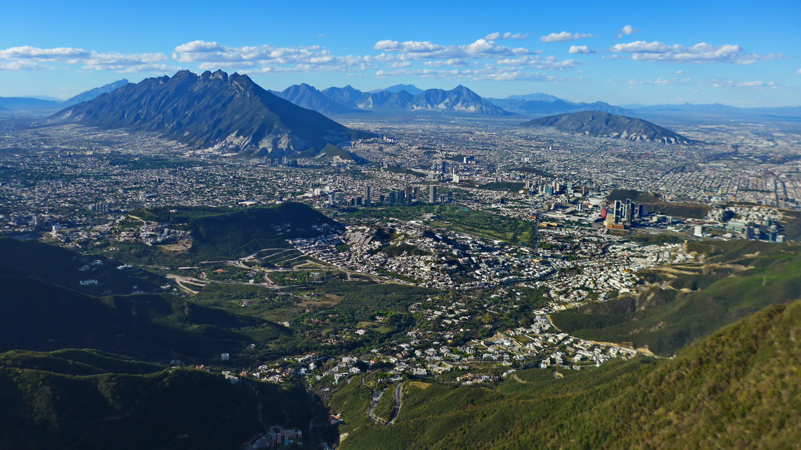 Monterrey seen from the ascent to El Pinal