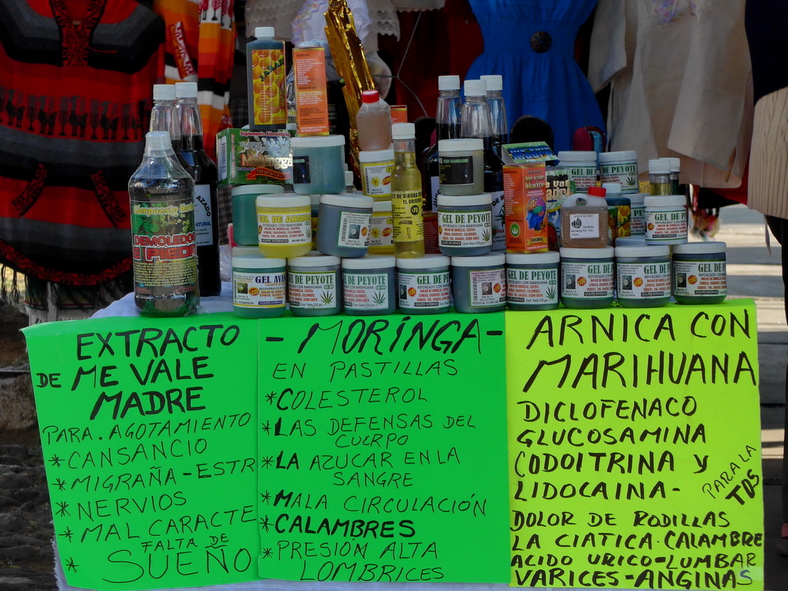 Selling Marijuana in front of the church Nuestra Señora de la Salud - Our Lady of health