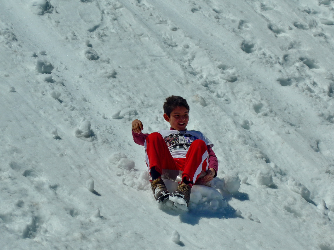 Boy enjoying the snow