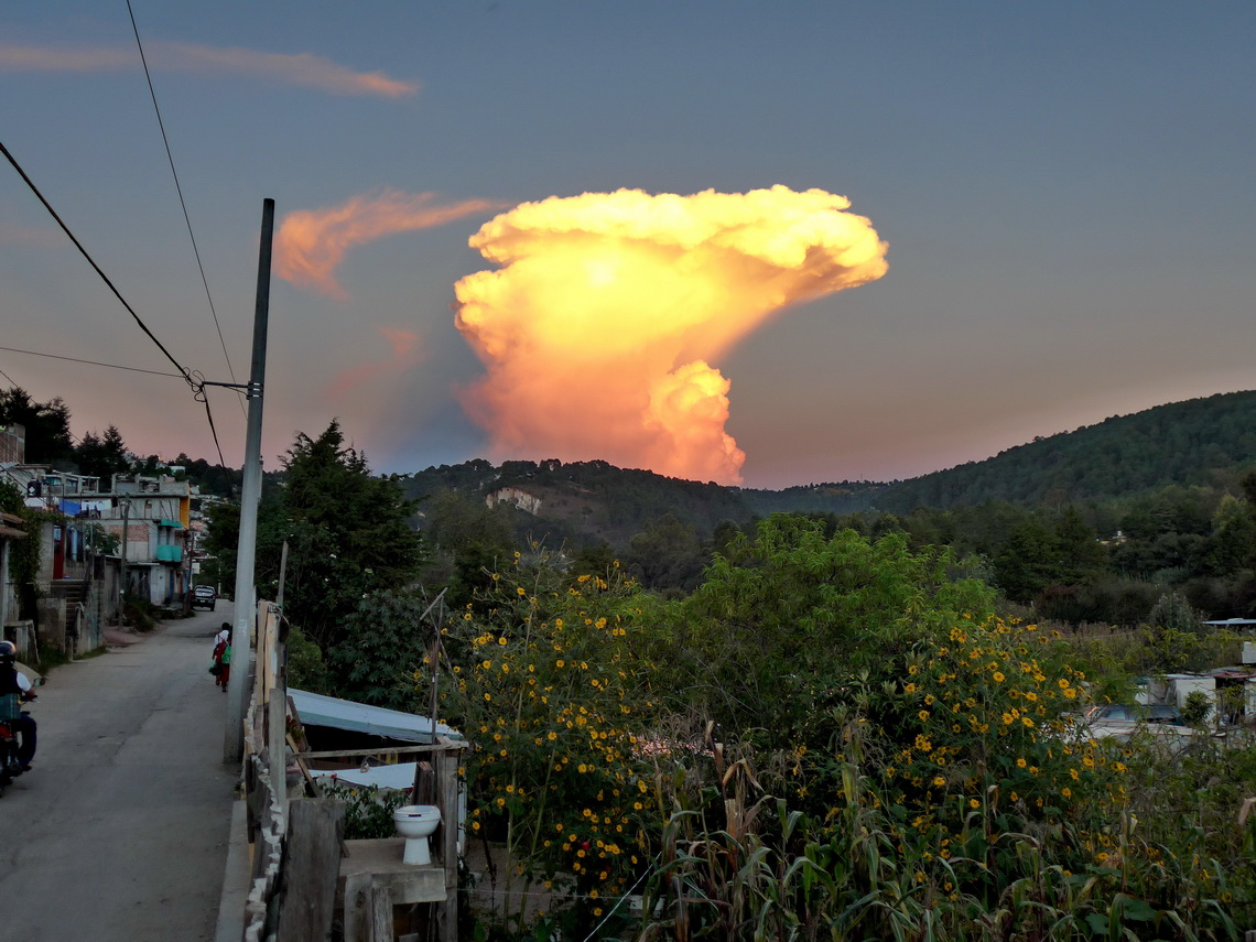 Cloud seen from the street of our campground - Note the spacy toilet on the bottom left