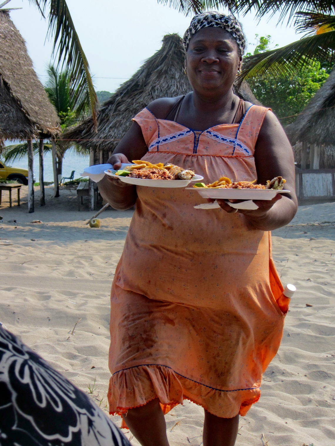 We were hungry like wolves when we came to Miami - African Lady serving us delicious food
