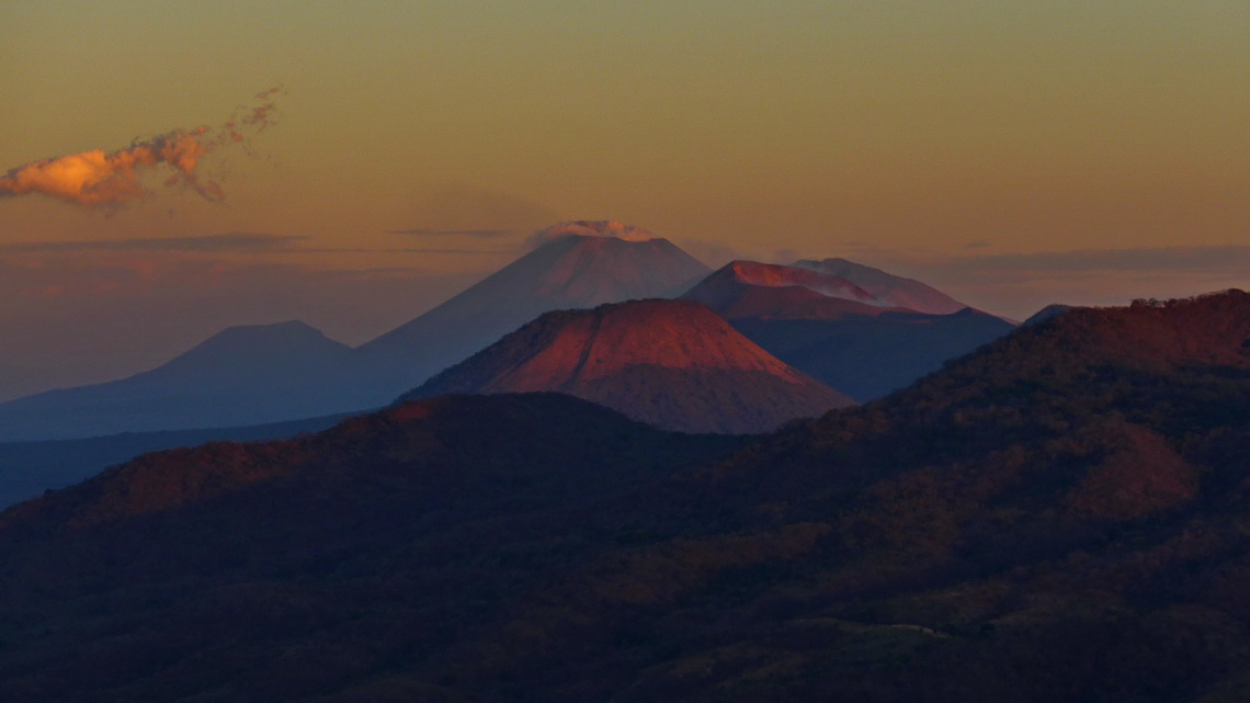 Volcan San Cristobal and Volcan Telica seen from the summit