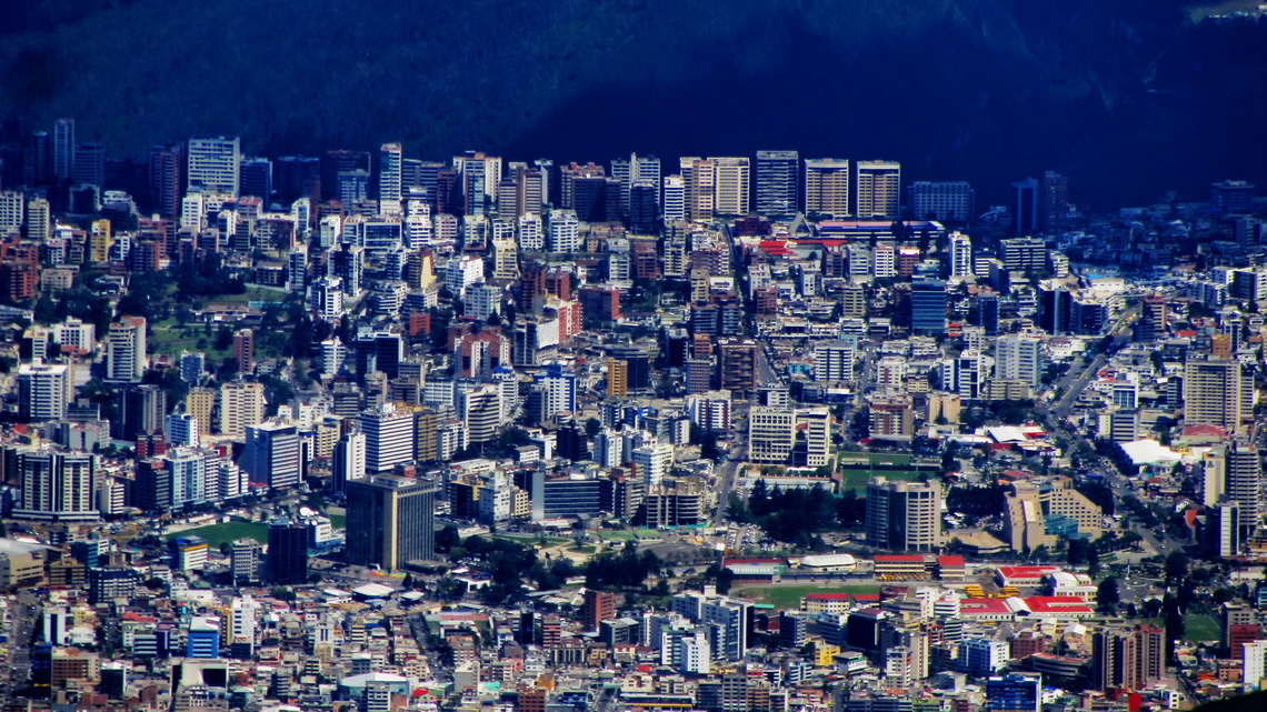 Downtown of Quito from the summit