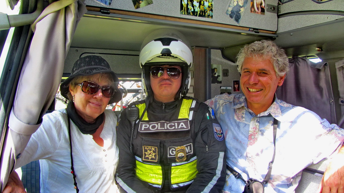 Happy Policeman in our car