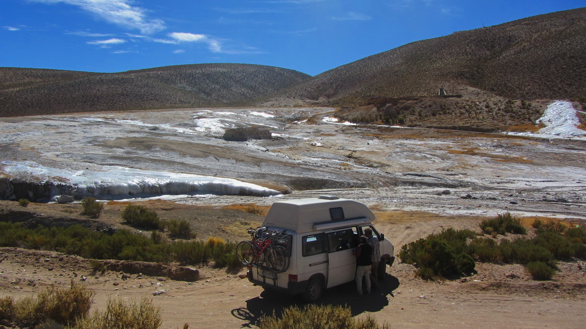 Our motor-home with the hot springs
