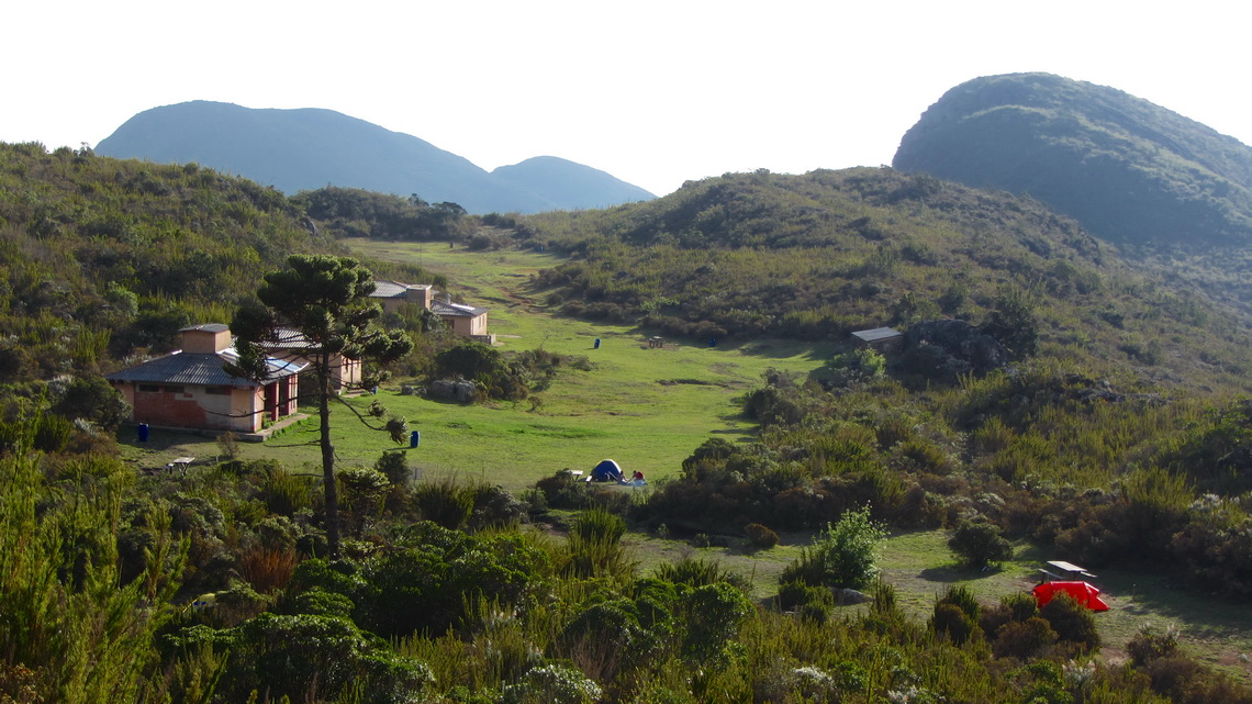 Campground Terreiao with our red tent (on the right bottom side)