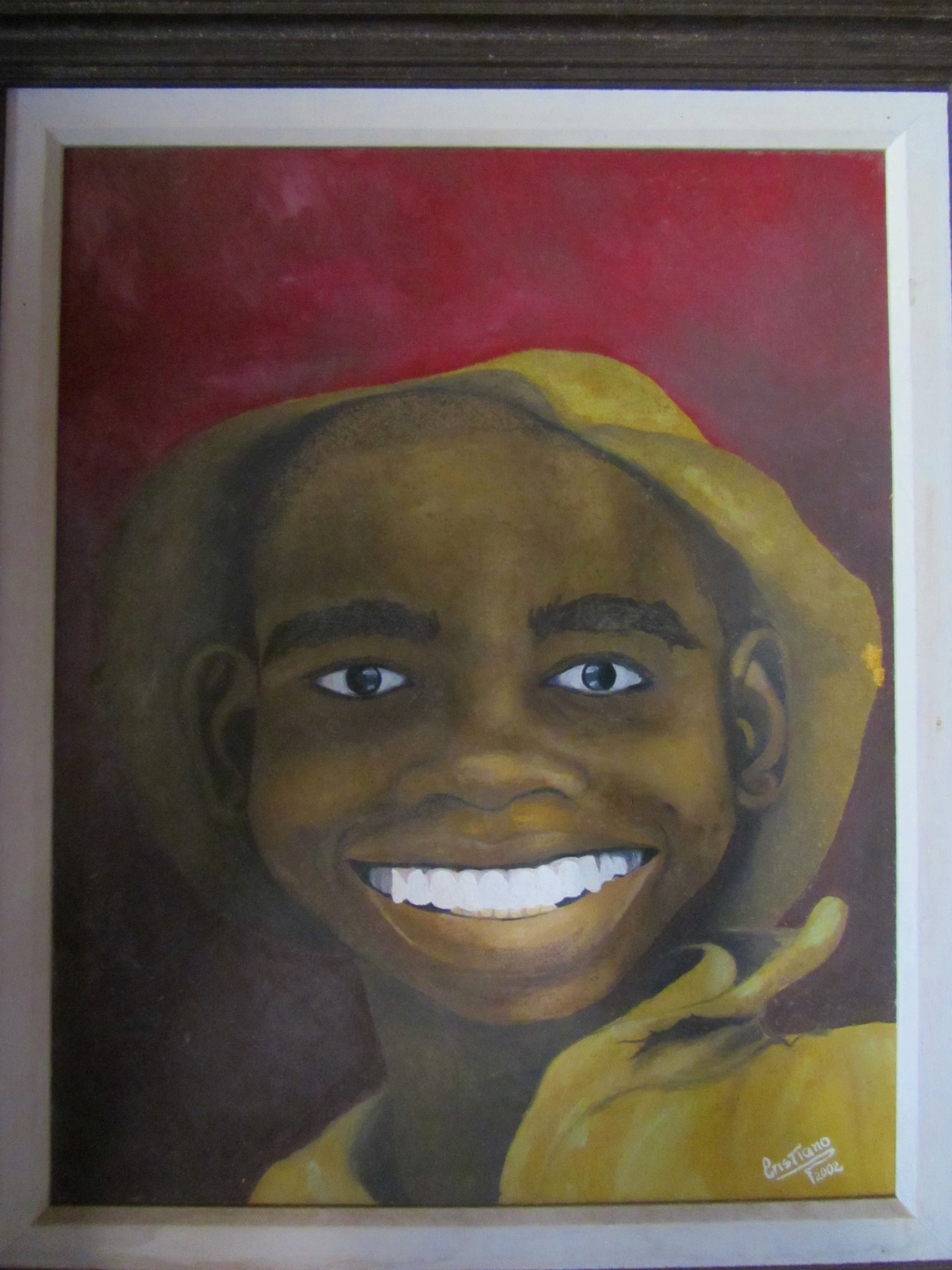 Smiling boy in the exhibition room of the mine