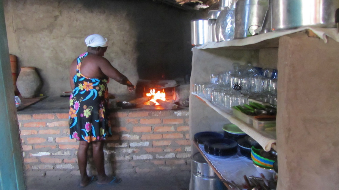 The excellent chef in the kitchen of the restaurant in the jungle