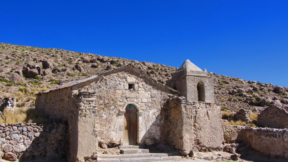 Church in the village Laguna Salinas