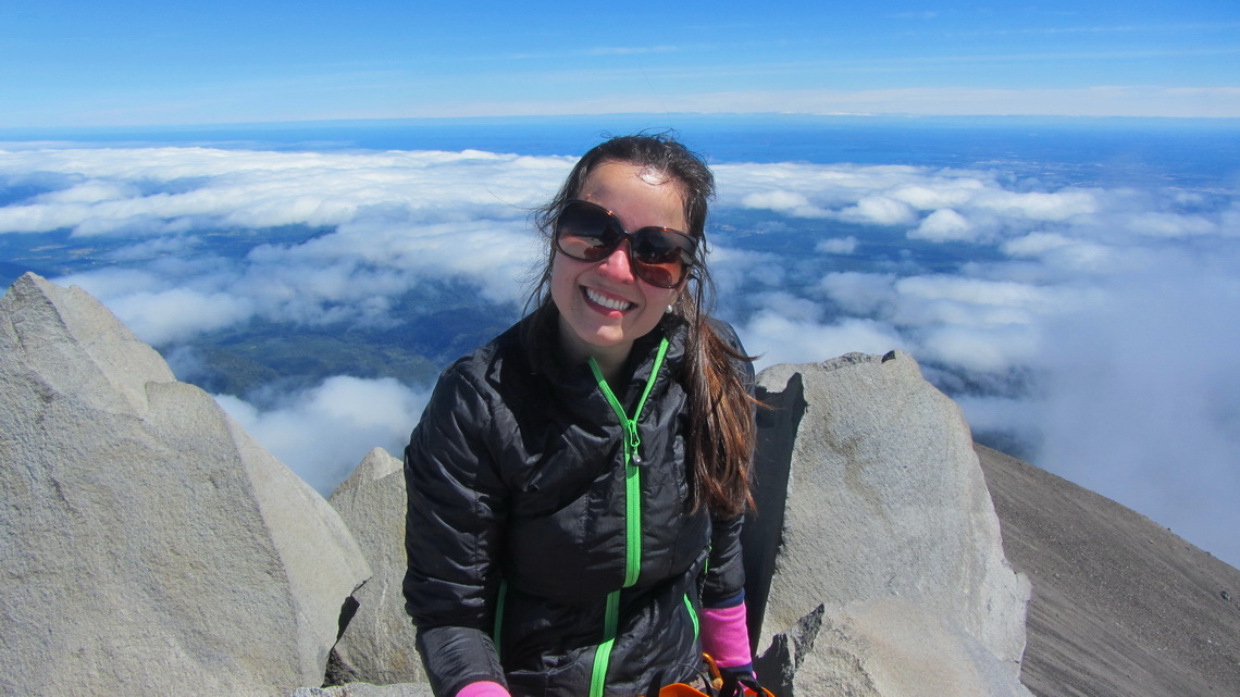 Carolina on top of Volcan Calbuco