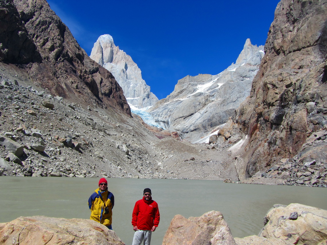 Laguna Pollone with the north face of Cerro Fitz Roy on the left side