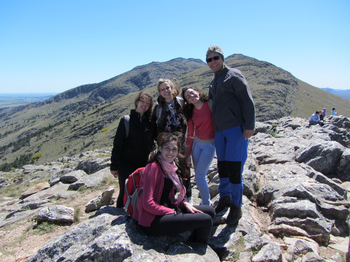 Summit of Cerro Bahia Blanca - Alfred with some Argentine Girls