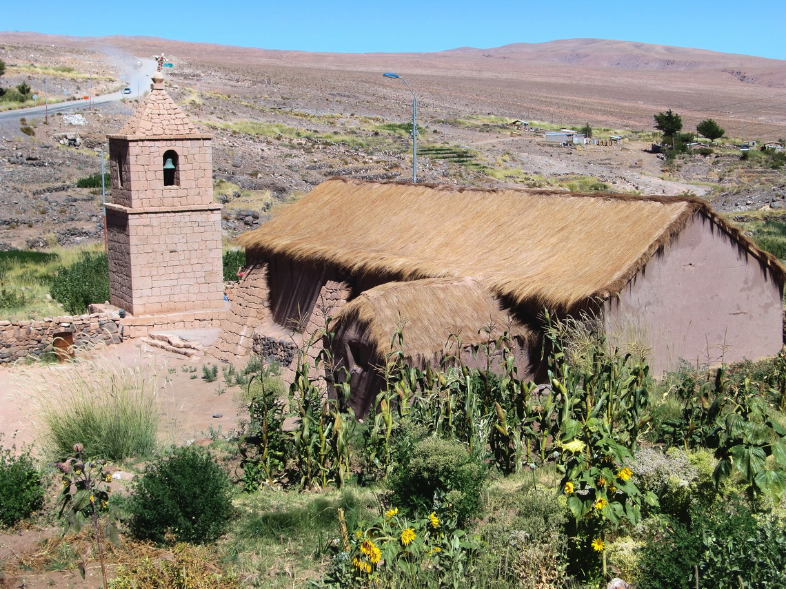 The ancient adobe church of Socaire