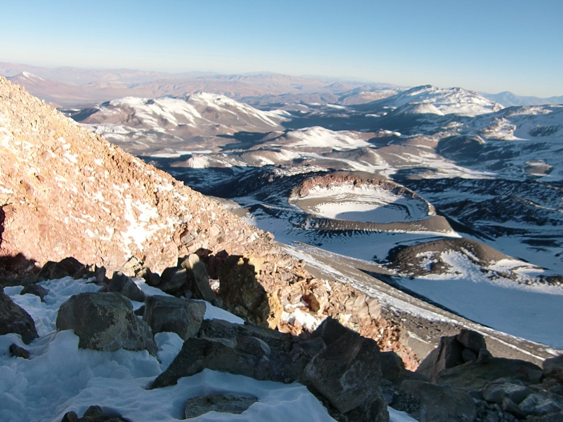 View to the volcanos in Argentina