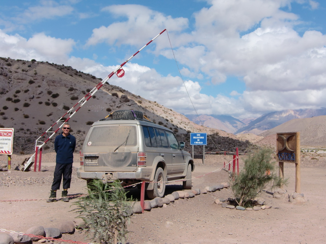 Security check on the way to Laguna Blanca with Mauro's 4 wheel car