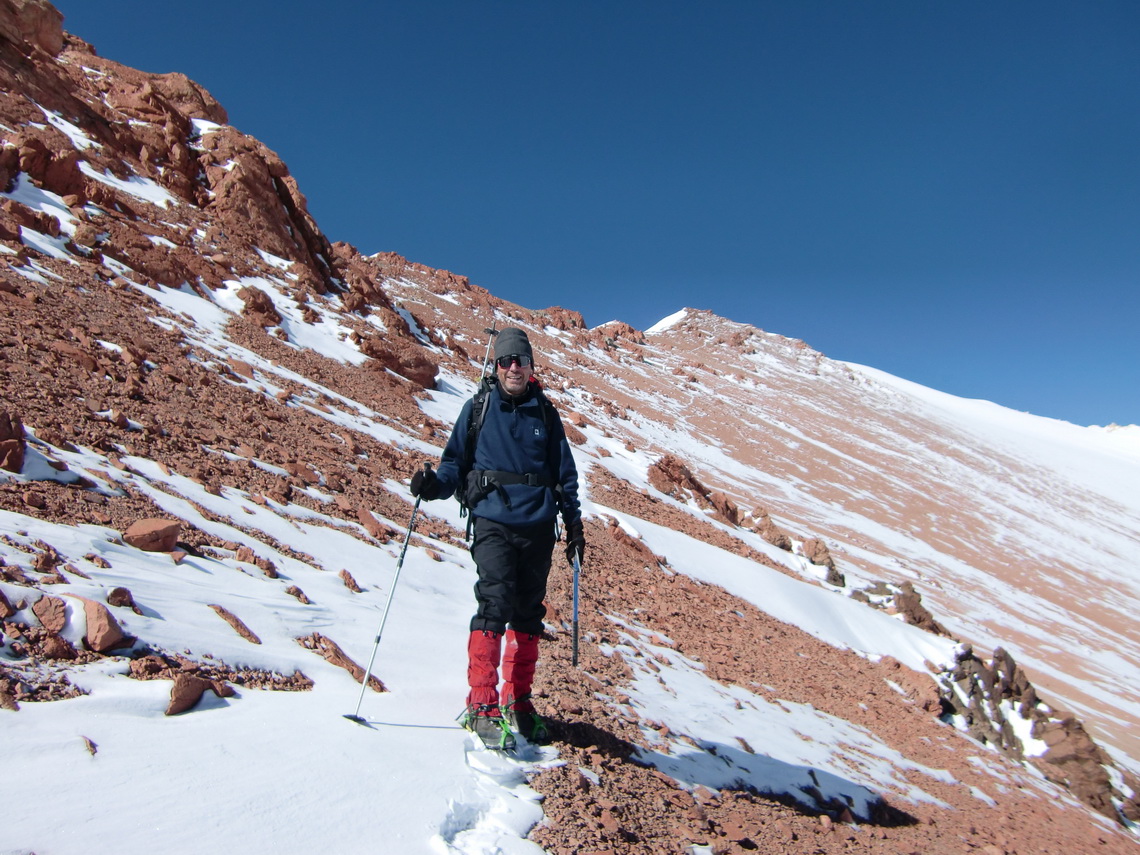 On the way to the top of Mercedario - On the right a false summit